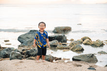 Load image into Gallery viewer, Buff 'n Blue Puakenikeni Boys Aloha Shirt