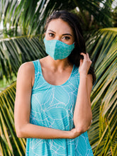 Load image into Gallery viewer, Teal Ihilani Hibiscus Dress Noe