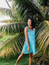 Load image into Gallery viewer, Teal Ihilani Hibiscus Dress Noe