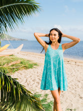 Load image into Gallery viewer, Teal Ihilani Hibiscus Dress Noe