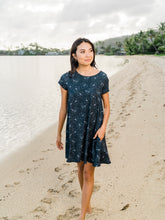 Load image into Gallery viewer, Black Kona Hibiscus Dress Maila