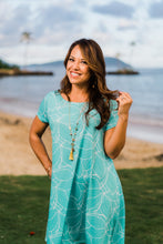 Load image into Gallery viewer, Teal Ihilani Hibiscus—Dress Maila