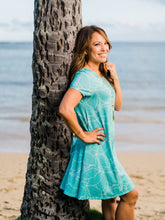 Load image into Gallery viewer, Teal Ihilani Hibiscus—Dress Maila