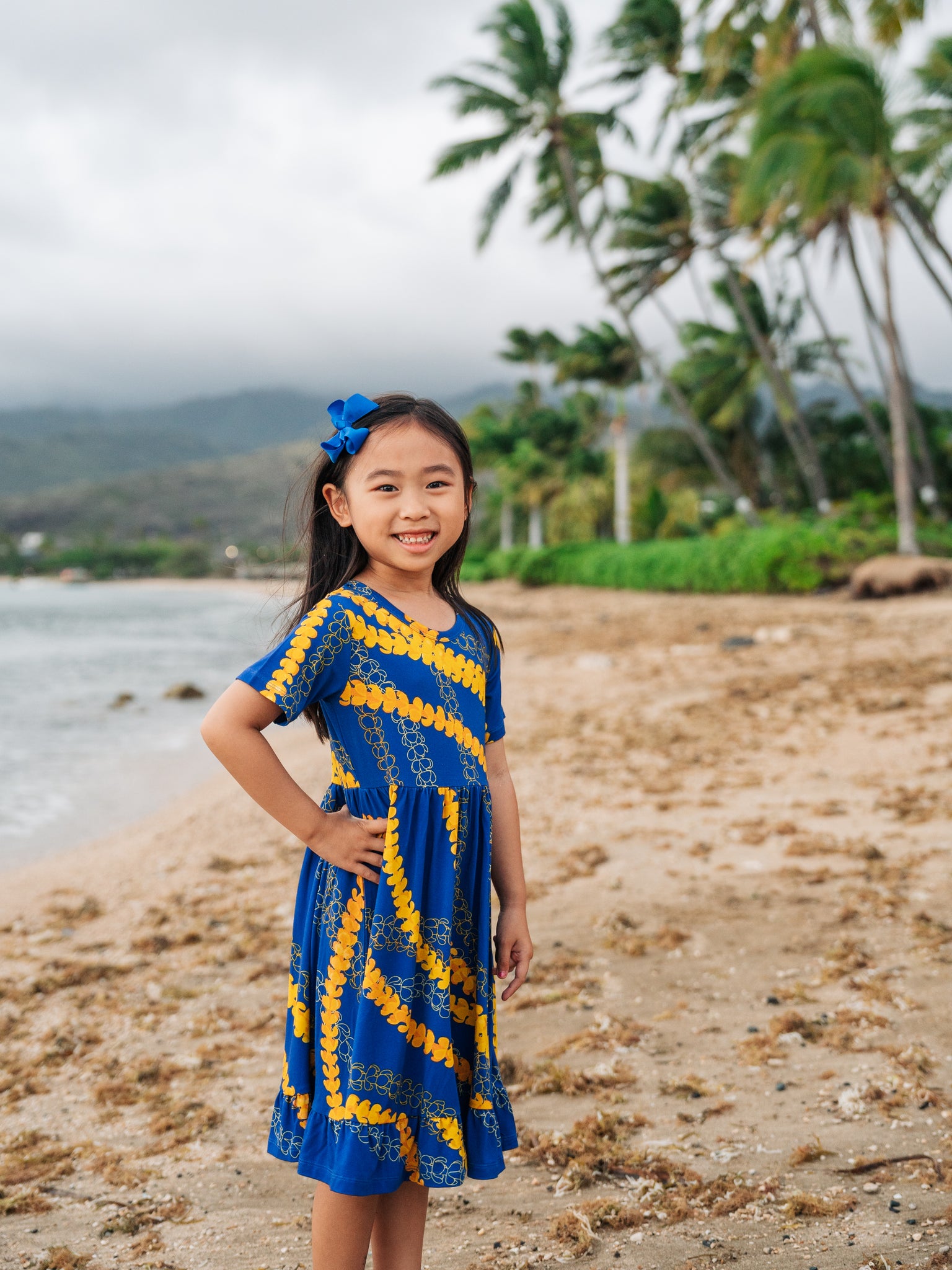 Buff 'n Blue Puakenikeni Girls Short Sleeve Twirl Dress Lilikoi Love Hawaii Buff 'n Blue Puakenikeni Girls Short Sleeve Twirl Dress Lilikoi Love Hawaii