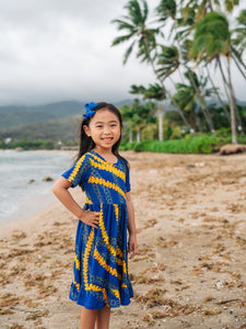 Buff 'n Blue Puakenikeni Girls Short Sleeve Twirl Dress