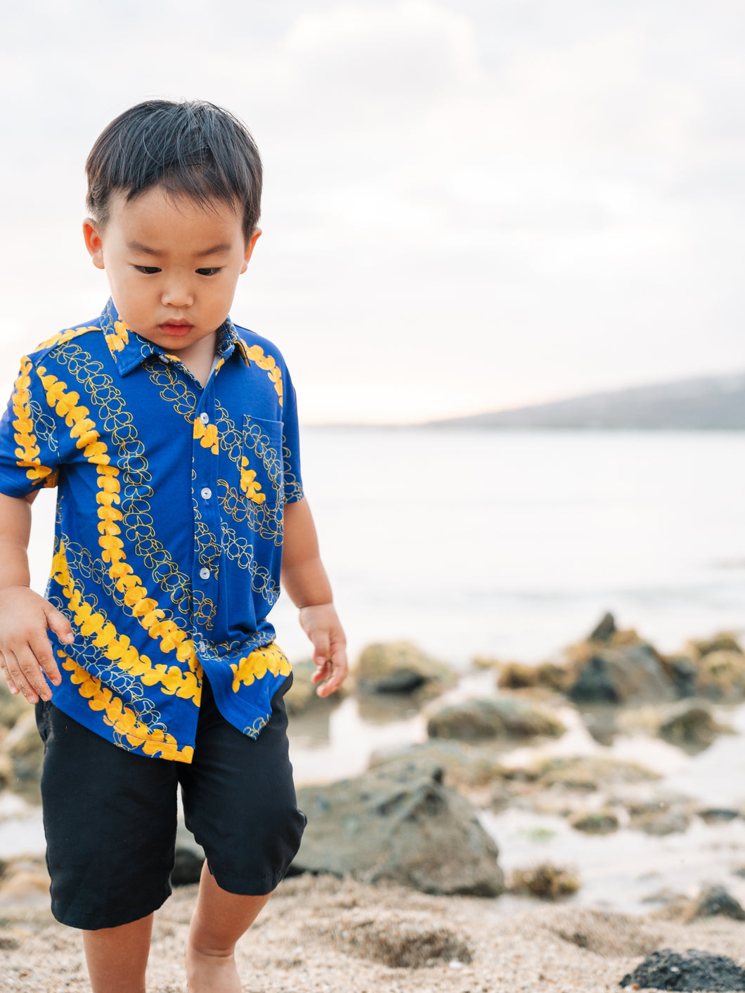 Buff 'n Blue Puakenikeni Boys Aloha Shirt