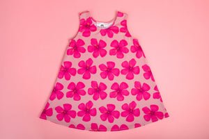 Hot Pink Hibiscus Toddler Tank Dress