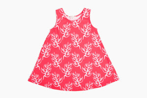 Red Heliconia Toddler Tank Dress