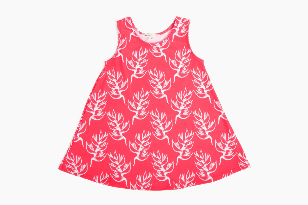 Red Heliconia Toddler Tank Dress