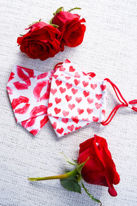 Red Hearts Origami Mask